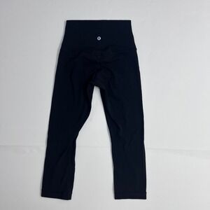 Lululemon Align High-Rise Crop Women Size 2 Black Nulu Yoga Leggings
